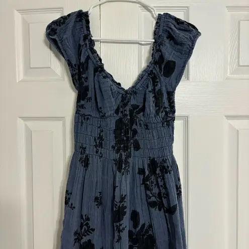 Free People  Forget Me Not Midi Dress Blue