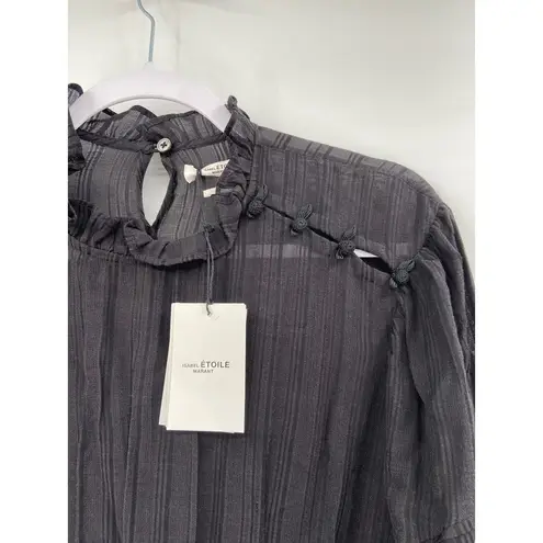 Isabel Marant Etoile Odea Fit & Flare Black Long Sleeve Knee Length Dress NWT