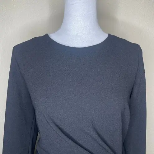 Julia Jordan Black Long Sleeve Faux Wrap Dress Semi Formal Event Occasion 12