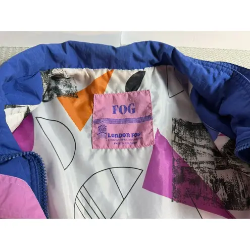 London Fog Vintage 80’s Jacket Windbreaker Coat Adult Size Large Purple Blue