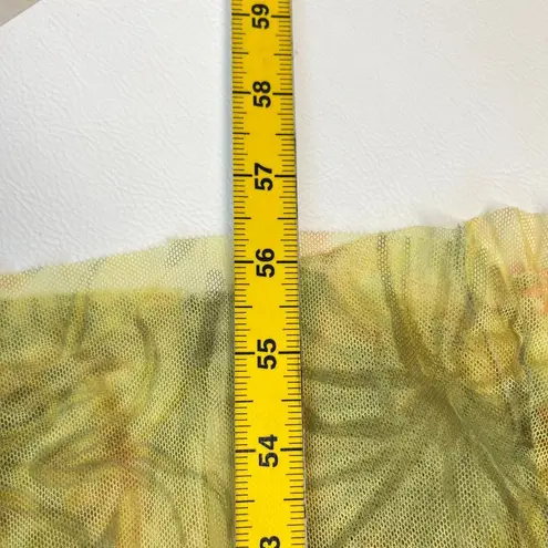 Johnny Was NWOT Arisoe Floral Mesh Embroidered Maxi Dress Green Orange Size S