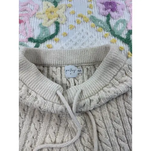 Polly Cable Knit Pants XS/S Beige Drawstring Cozy Lounge Casual Knitwear Tan