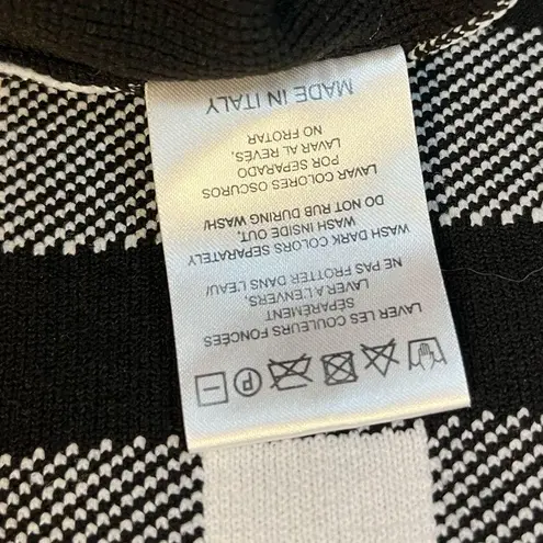 Sandro Paris Sweater Black & White Checkered Knit Top Sz M (?) EUC