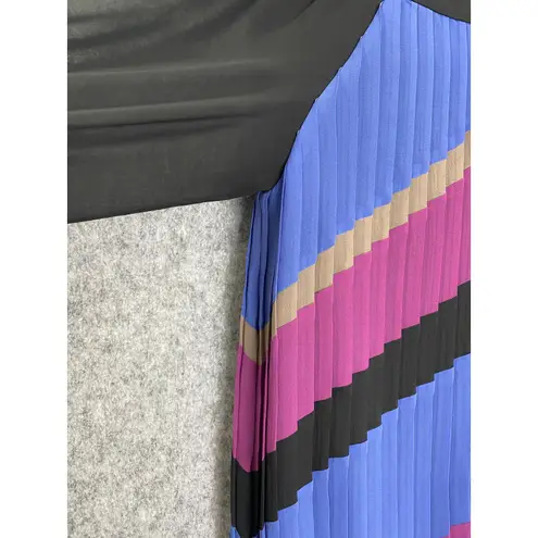 Max and Cleo Max and Cleo Eliza Dress NWT $148 Size M Chevron Pleated Shift Sheer Sleeves