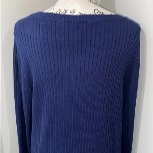 Soft Surroundings Blue Crew Neck Sweater Relaxed Fit