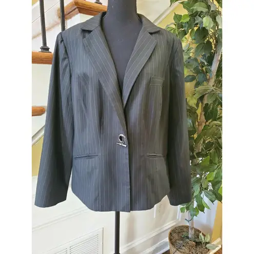 Lane Bryant  Blazer Plus Size 18 Tailored Stretch Black Pinstripe Jacket