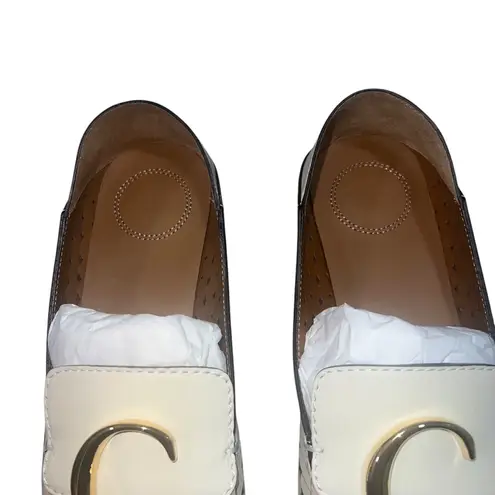 Chloé NEW NIB Chloe C Lasered Woven Leather Loafers In White