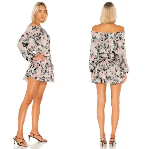 MISA Los Angeles  Freesia Off The Shoulder Watercolor Floral Dress Size XS $282