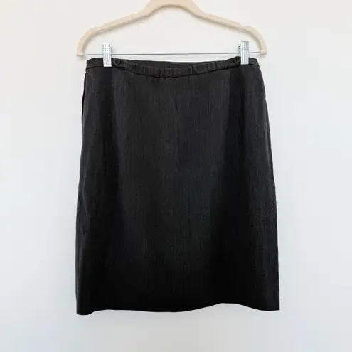 Giorgio Armani Le Collezioni Wool Blend A-line Skirt Black Size 10 Made in Italy