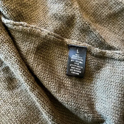 onetheland Gray Fringe Poncho Shrug with Open Front SZ L Cardigan Over The Shoulder Western