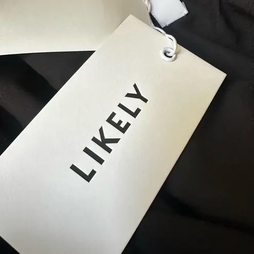 Likely Marullo feather trim black mini dress size 0 new with tags