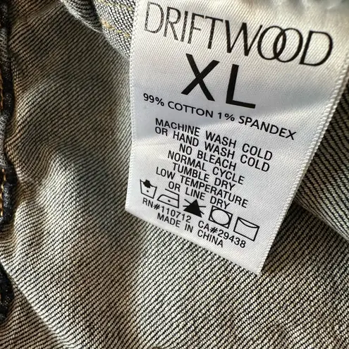 Driftwood Eliza In Rose Santina Cropped Embroidered Utility Jeans Size XL