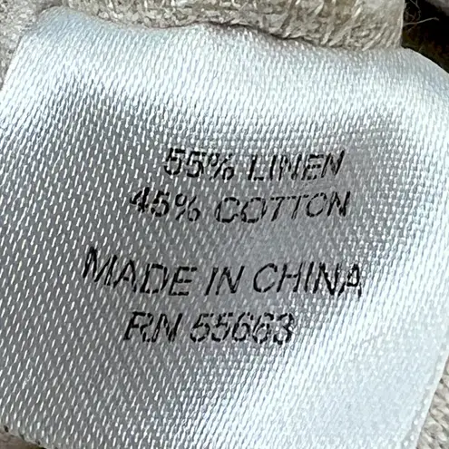 For Cynthia | XL | Natural Linen Blend Wide Leg High-Rise Front Pocket Trouser