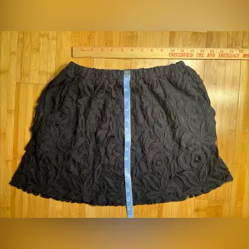 Women’s Flirty Lace Linned W/Stretch Waist Floral Black Mini Skirt, USA|Size:S