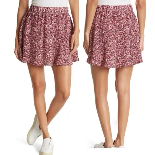 VERO MODA New Paisley Print High Waist Skater Skirt Coffee Bean Brown Size XS