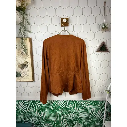 Hutch from Anthropologie Brown Faux Suede Open Front Jacket - Size - Medium