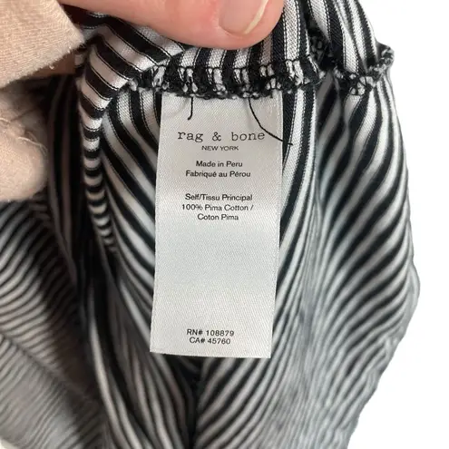 Rag and Bone  The Slub Striped Mini T-Shirt Dress in Black/White Size M