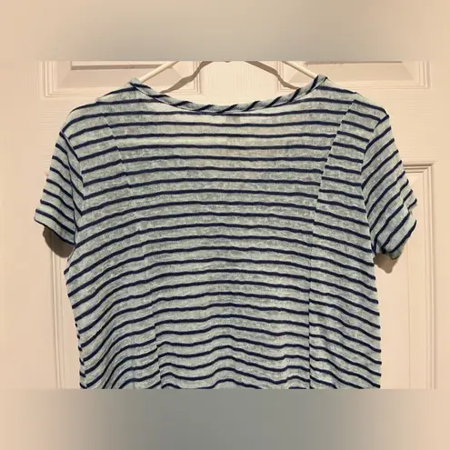 Seven7 Women’s Small Blue Short Sleeves Rayon Blend Stripe Tee