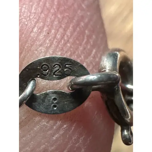 DGS Sterling Silver 925 Filigree Handpainted Ceramic Ring & Pendant Sz 6.5