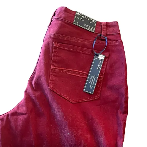 Bandolino Women’s Mandie Jeans Perfect Fit Straight Leg Size 8 NWT Deep Wine