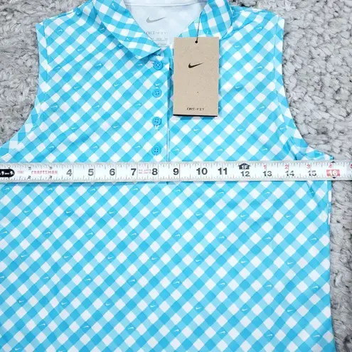 Nike  Dri-fit Victory Sleeveless Printed Golf Polo Blue Size XS DX1495-416