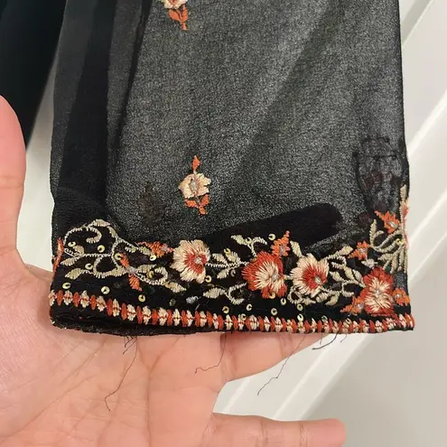 Vintage Embroidered black top Indian kurti top