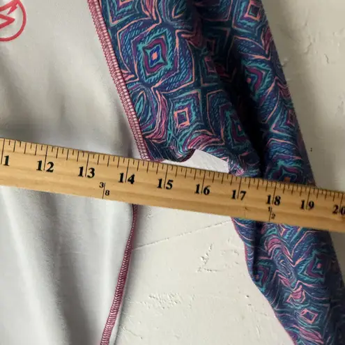 Soulo Rashguard Shirt Womens Small White Purple UPF 50+ Long Sleeve Swim Top