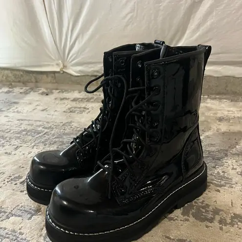 NEW Avenger Black Fortune Patent Leather Work Boots Size 6.5 US $120