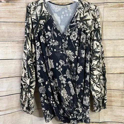 Lounge The Muses  knit floral printed long sleeve top women plus size 3X
