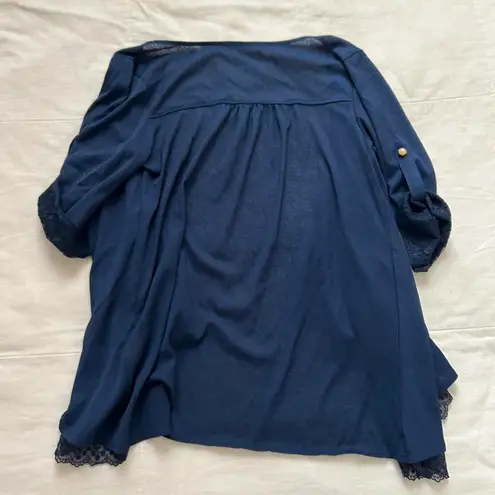 Axes Femme Navy blue open front lace detail cardigan Size medium