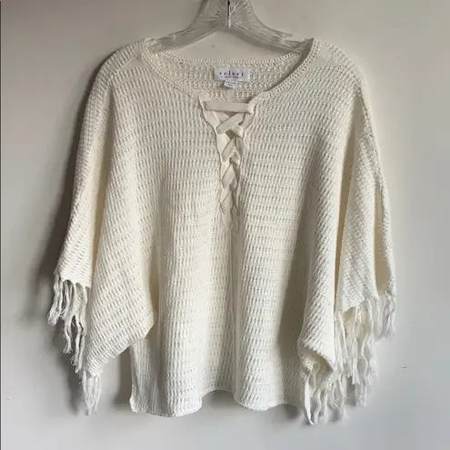 Velvet by Graham & Spencer ivory shawl sweater Size undefined