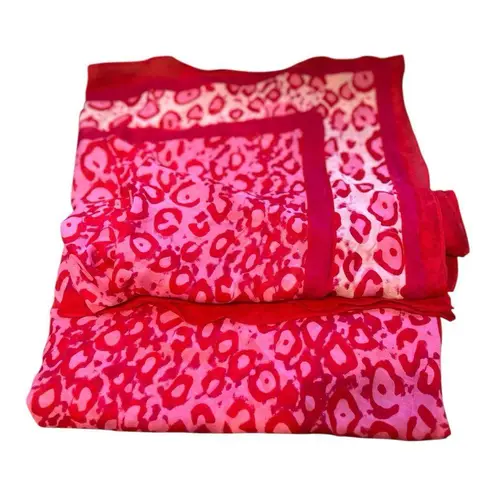 Raj Anthropologie 100% Cotton Scarf Pink Animal PrintMade In India 50”x60”