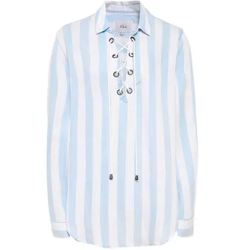 Rails Striped Long Sleeve Lace Up Shirt