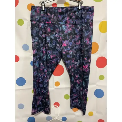 Avia  Activewear Capri Length Athletic Pants Size XXL Blue Pink 🌿💕