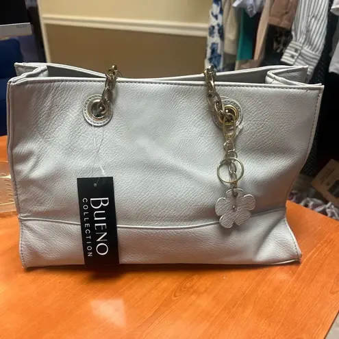 Bueno New Collection Purse Light Grey with Gold Hardware Cute & Flower Accent