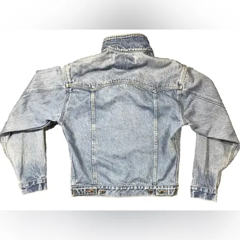 Schaefer Outfitter Men’s Small Women’s Medium Denim Jacket Leather Collar Blue