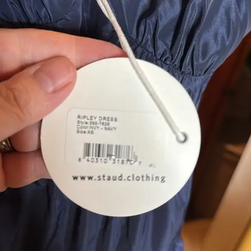 STAUD NWT Ripley Tiered Maxi Dress Navy Blue Size XS