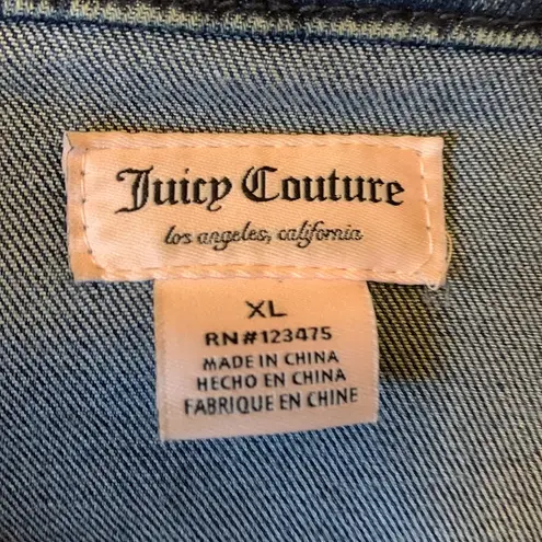 Juicy Couture Vintage  Medium Wash Button Down Jean Jacket with Studs Size XL