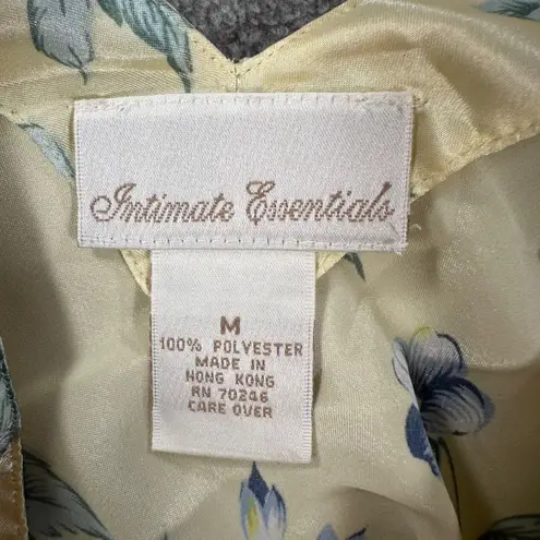 Intimate Essentials Vintage 90's Satin Slip Gown Women's Medium Yellow Floral