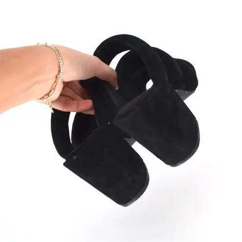 Kelsi Dagger Brooklyn Mell Heeled Sandals Tubular Kid Suede Black Women's 7.5