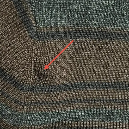 Classiques Entier NWT Merino Wool Stripe Mock Neck Sweater Brown Gray Size XL - Image 7