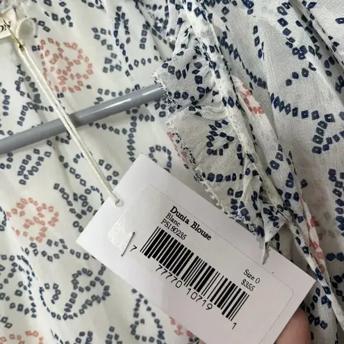 Ulla Johnson NWT Dunia Cold Shoulder Blouse Silk Floral White Women’s Size 0