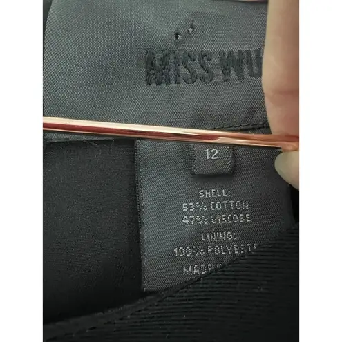 Jason Wu Miss Wu Dress Size 12 Black And White Delicate Leaf Print Sleeveless