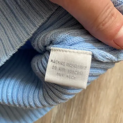 Vintage ‘90s Sky Blue Women's Ribbed Turtleneck Long Sleeve Sweater Size Large