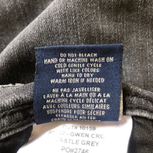 Fidelity Gwen NWT Raw Edge High Rise Skinny Crop Jeans, Castle Gray Wash, 28