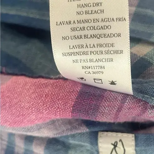 Rails NWT Charli Button Down Shirt Laguna Coast Azalea Plaid Long Sleeves