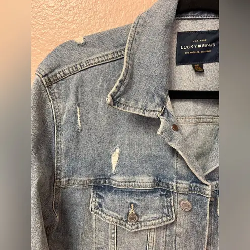 Lucky Brand  Distressed Denim Button Up Jacket Size S/P