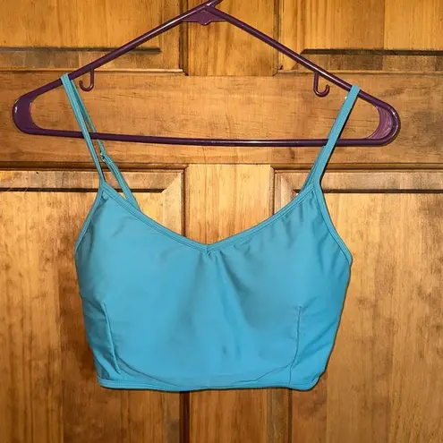 Kortni Jeane swimsuit! Blue green, teal V’d crop top swimmer size small!