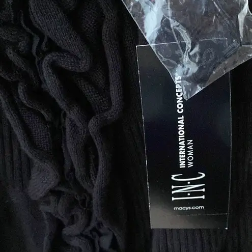 NWT 🖤 I.N.C. Macy’s Long Cardigan/Duster Ruffled Trim Cotton Blend Deep Black 2X