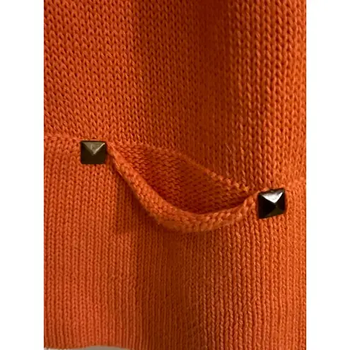 Windridge Cheryl Nash Orange Knit Zipper Front Cardigan Sweater Women M Size M